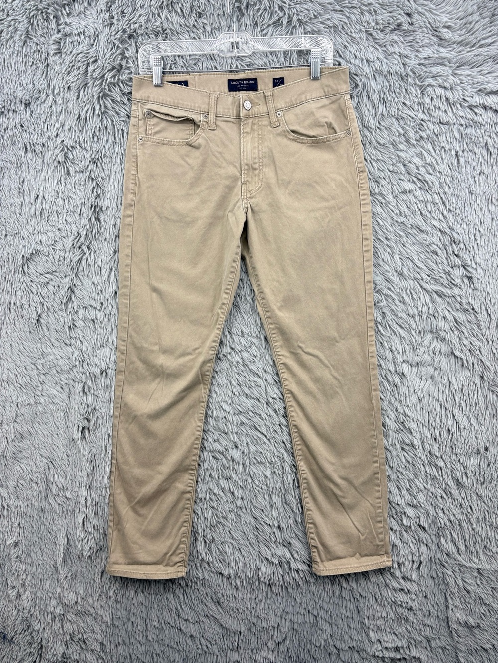 Lucky Brand 121 Pants Mens 30 Slim Straight Tan Casual Trousers Jeans Chinos